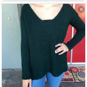 Olive green knit top